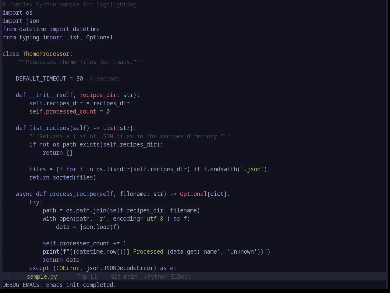 Base16 Tokyodark Theme in python-mode