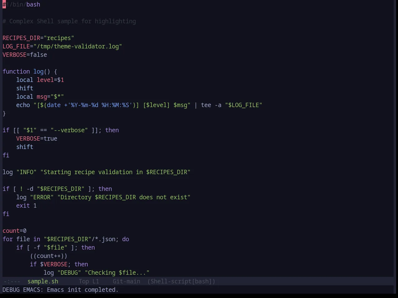 Base16 Tokyodark Theme in sh-mode