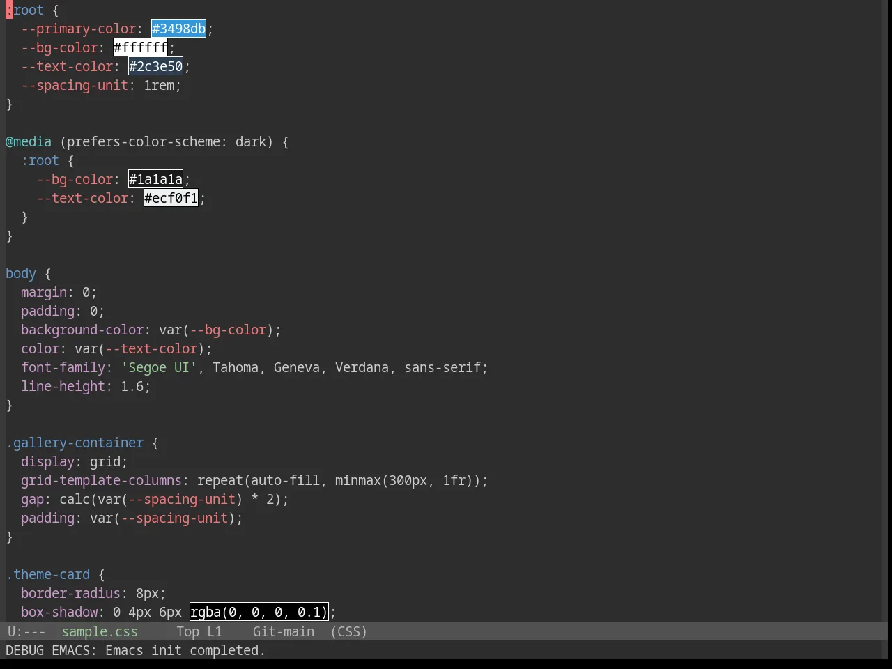 Base16 Tomorrow Night Eighties Theme in css-mode