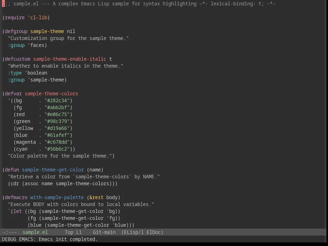 Base16 Tomorrow Night Eighties Theme in emacs-lisp-mode
