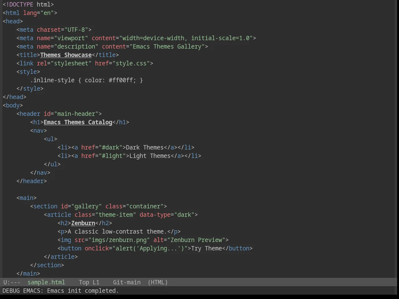Base16 Tomorrow Night Eighties Theme in html-mode