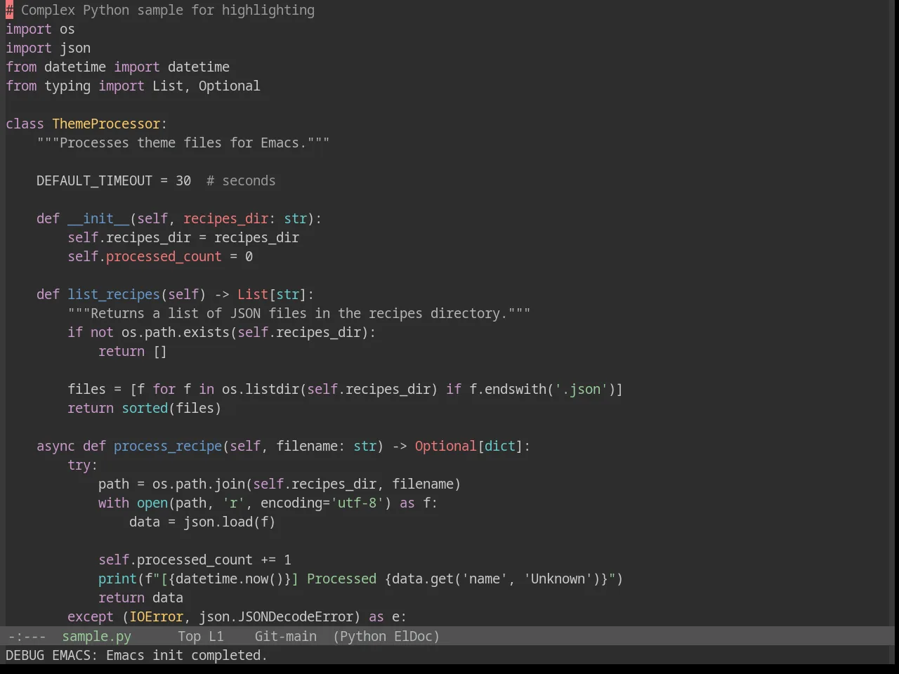 Base16 Tomorrow Night Eighties Theme in python-mode