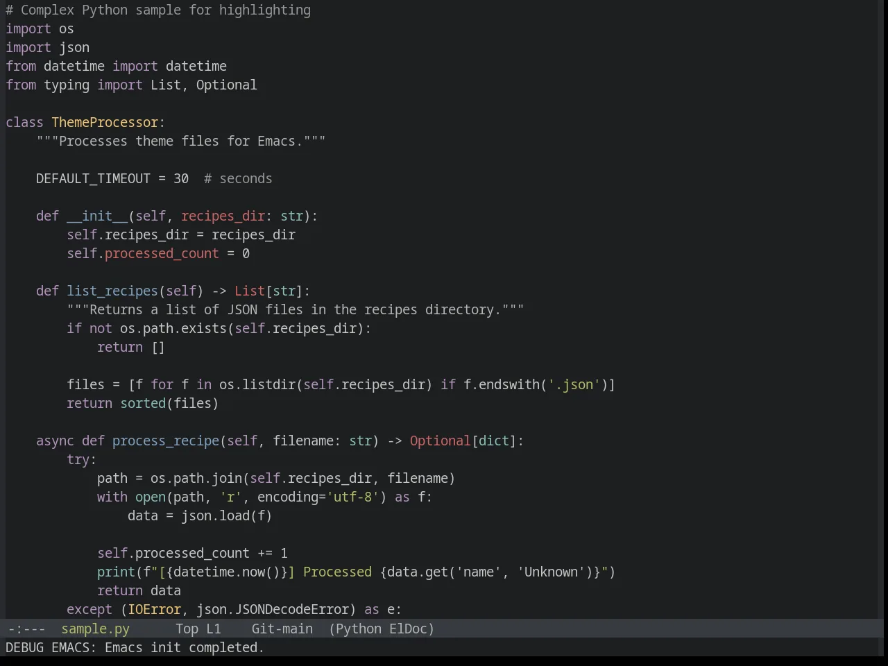 Base16 Tomorrow Night Theme in python-mode