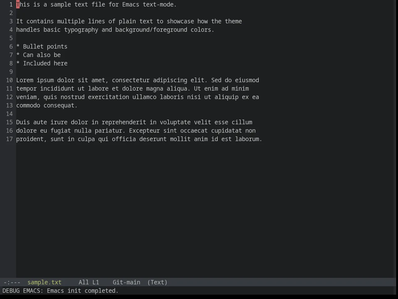 Base16 Tomorrow Night Theme in text-mode