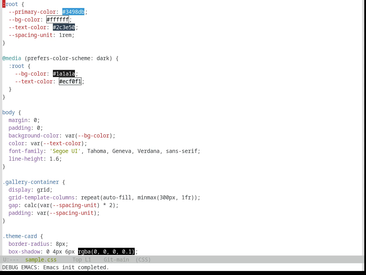 Base16 Tomorrow Theme in css-mode