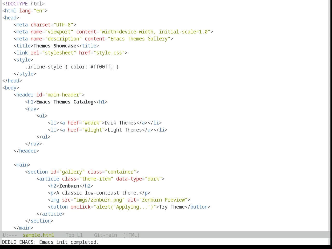 Base16 Tomorrow Theme in html-mode