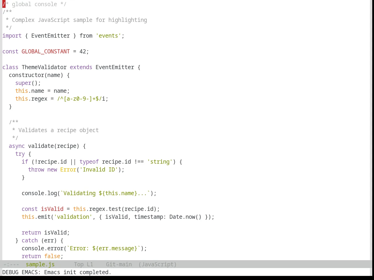 Base16 Tomorrow Theme in javascript-mode