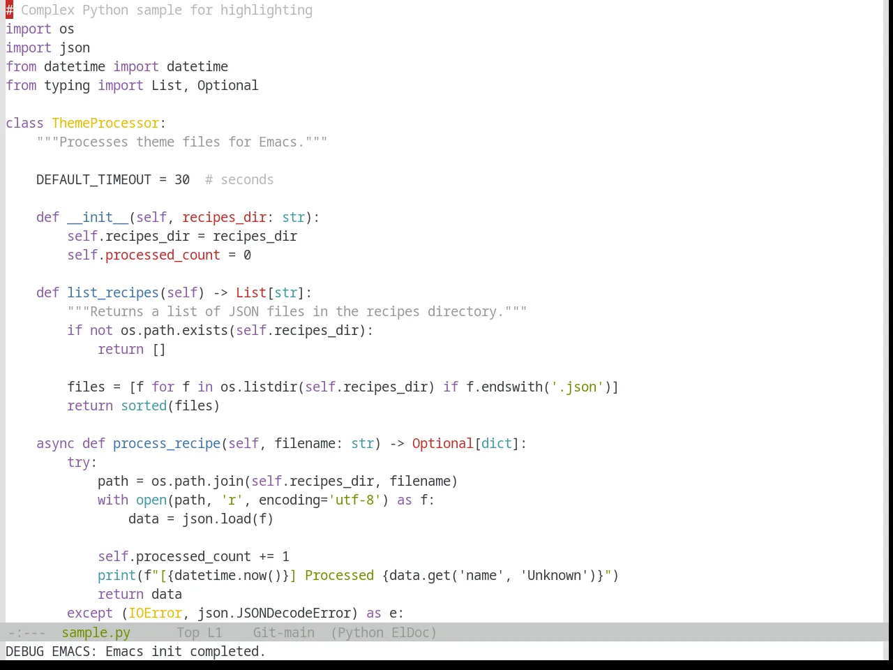 Base16 Tomorrow Theme in python-mode