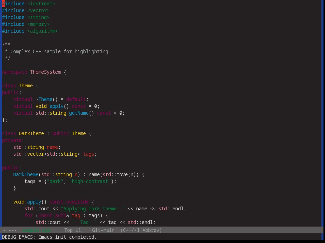 Base16 Tube Theme in c++-mode