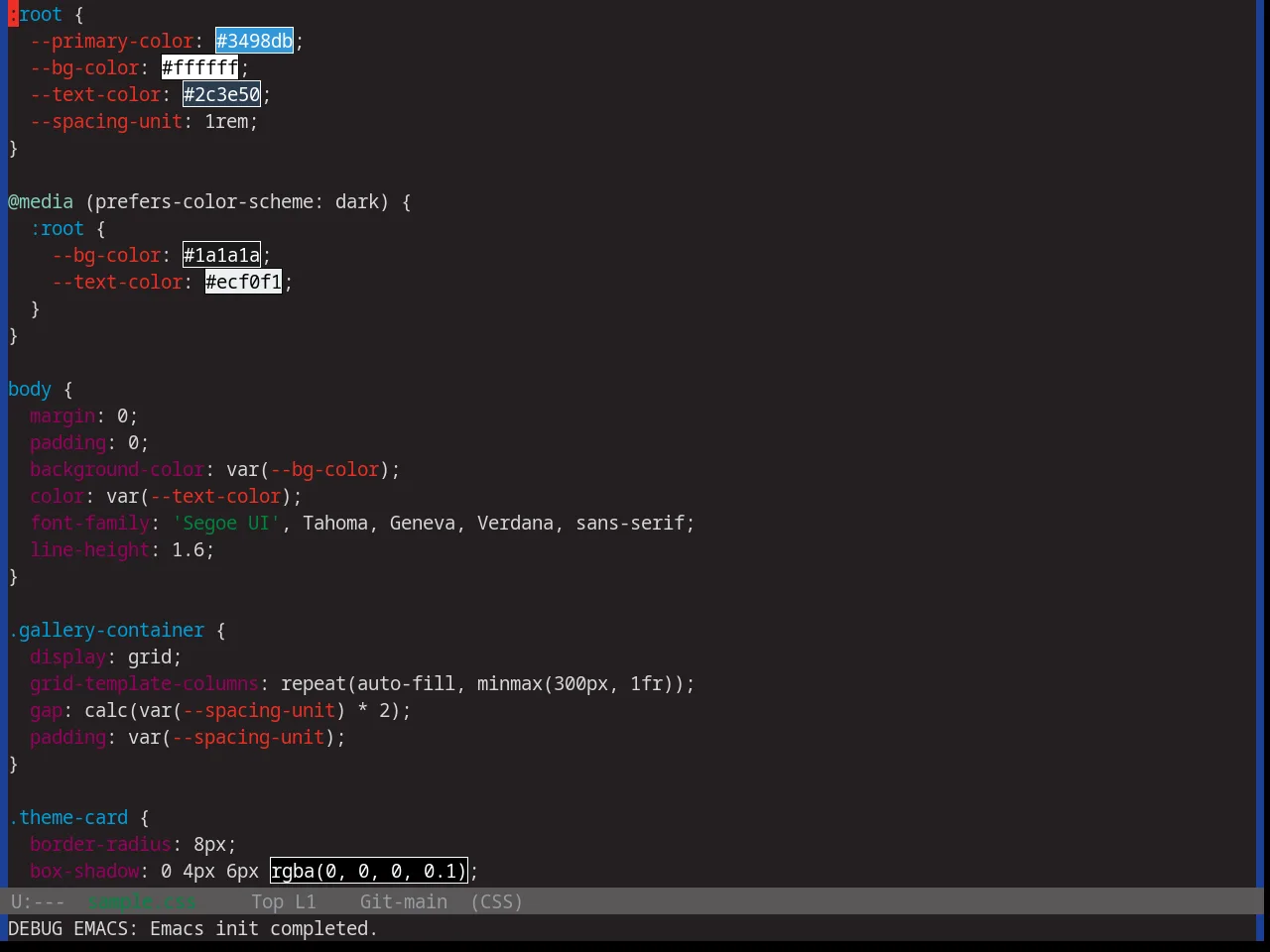 Base16 Tube Theme in css-mode