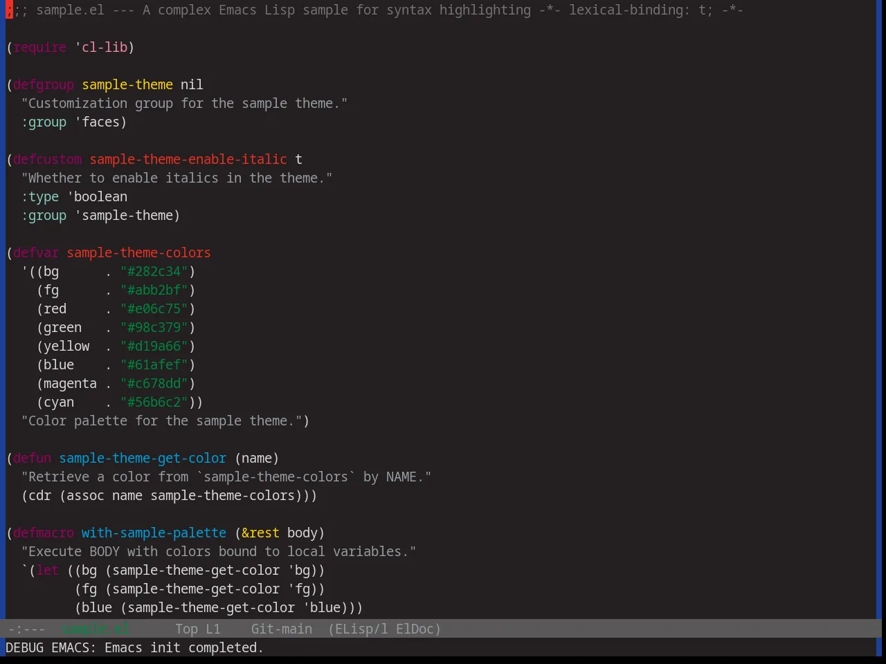Base16 Tube Theme in emacs-lisp-mode