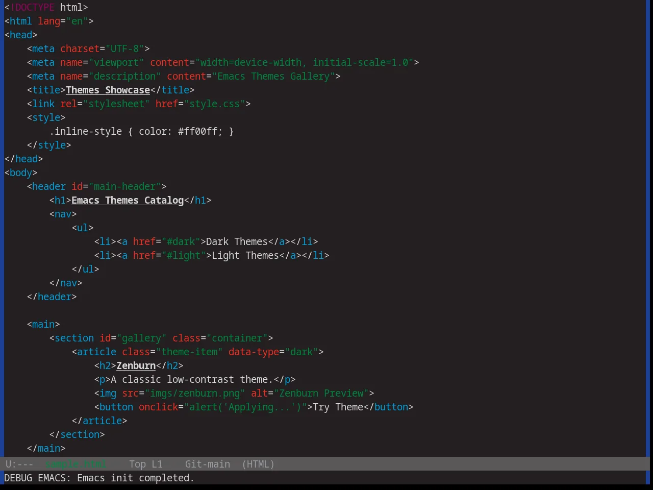 Base16 Tube Theme in html-mode