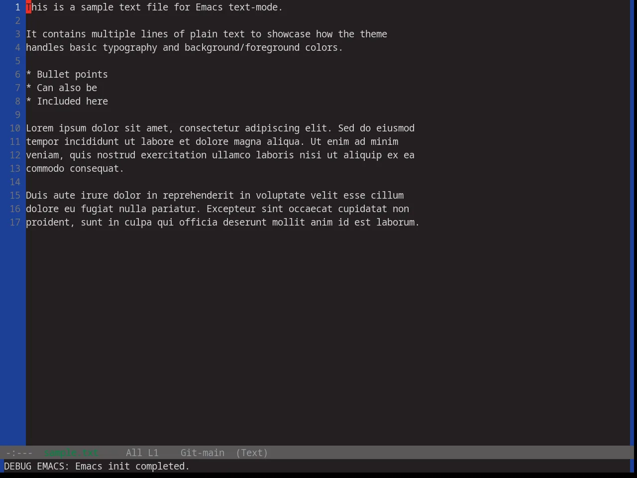 Base16 Tube Theme in text-mode