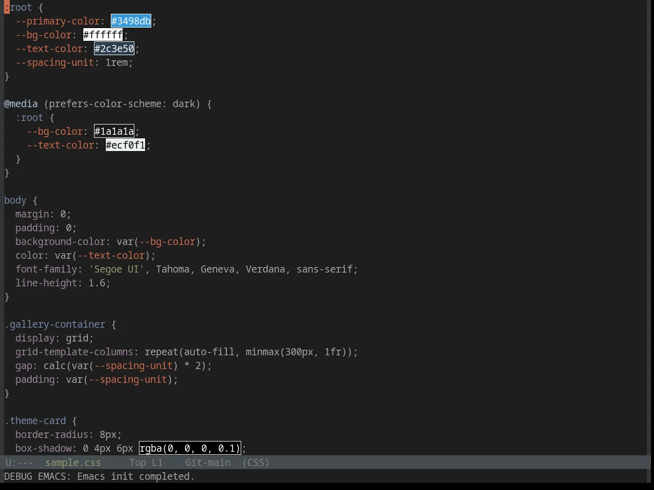 Base16 Twilight Theme in css-mode