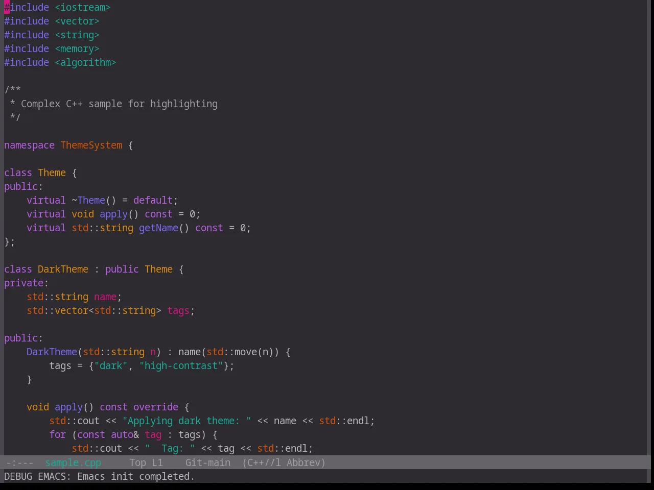 Base16 Unikitty Dark Theme in c++-mode