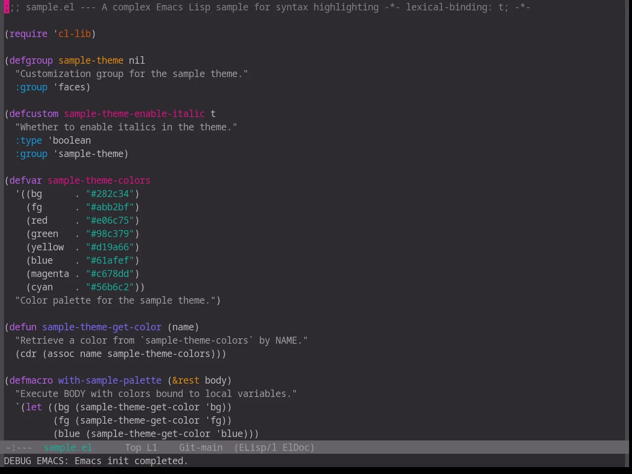 Base16 Unikitty Dark Theme in emacs-lisp-mode