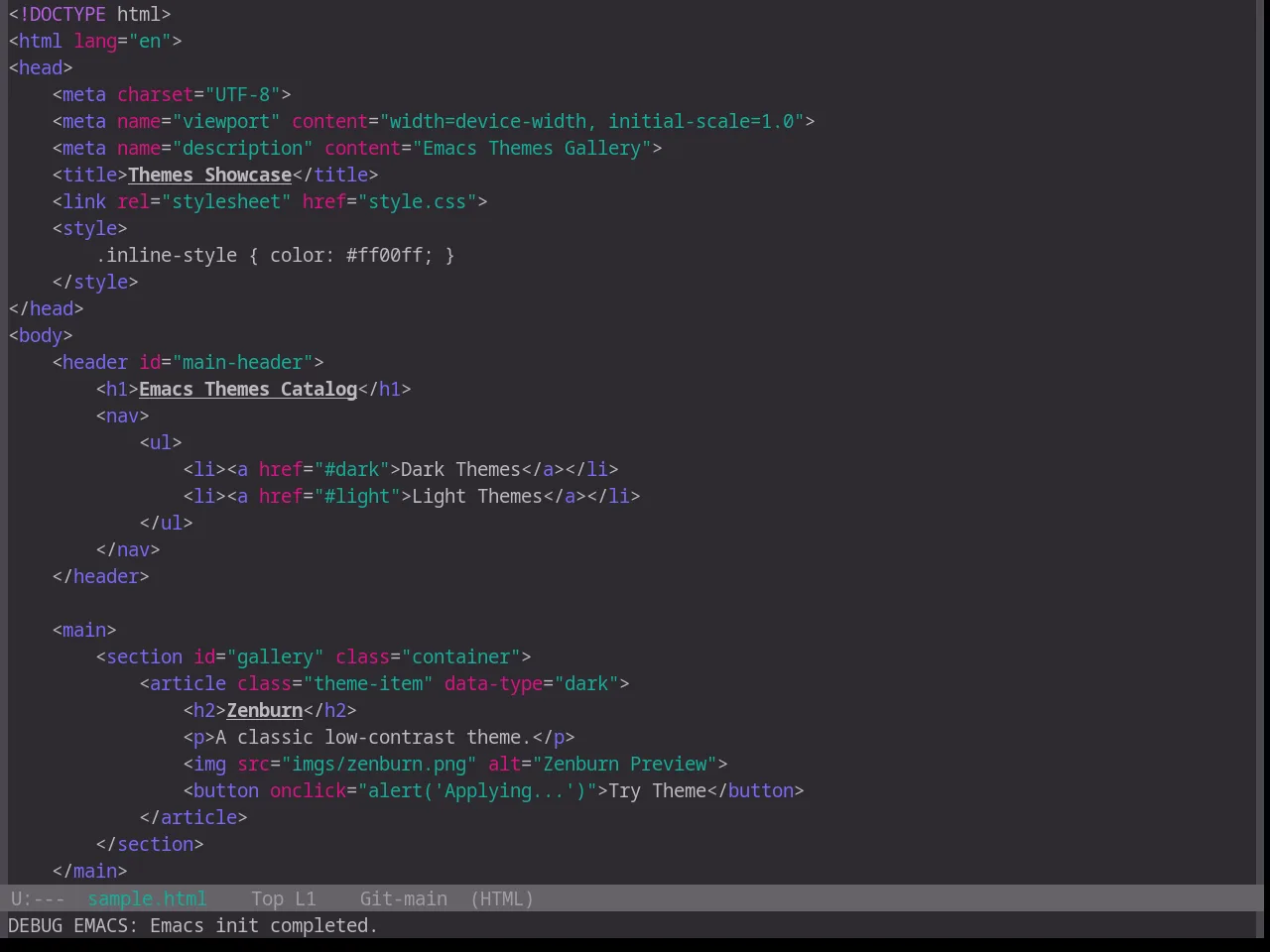 Base16 Unikitty Dark Theme in html-mode