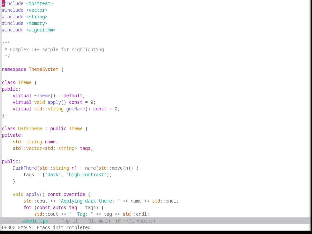 Base16 Unikitty Light Theme in c++-mode