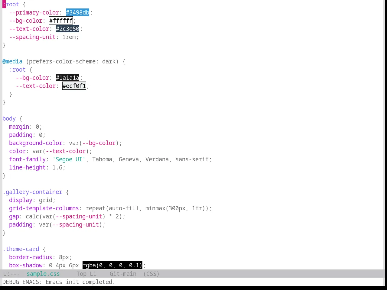 Base16 Unikitty Light Theme in css-mode