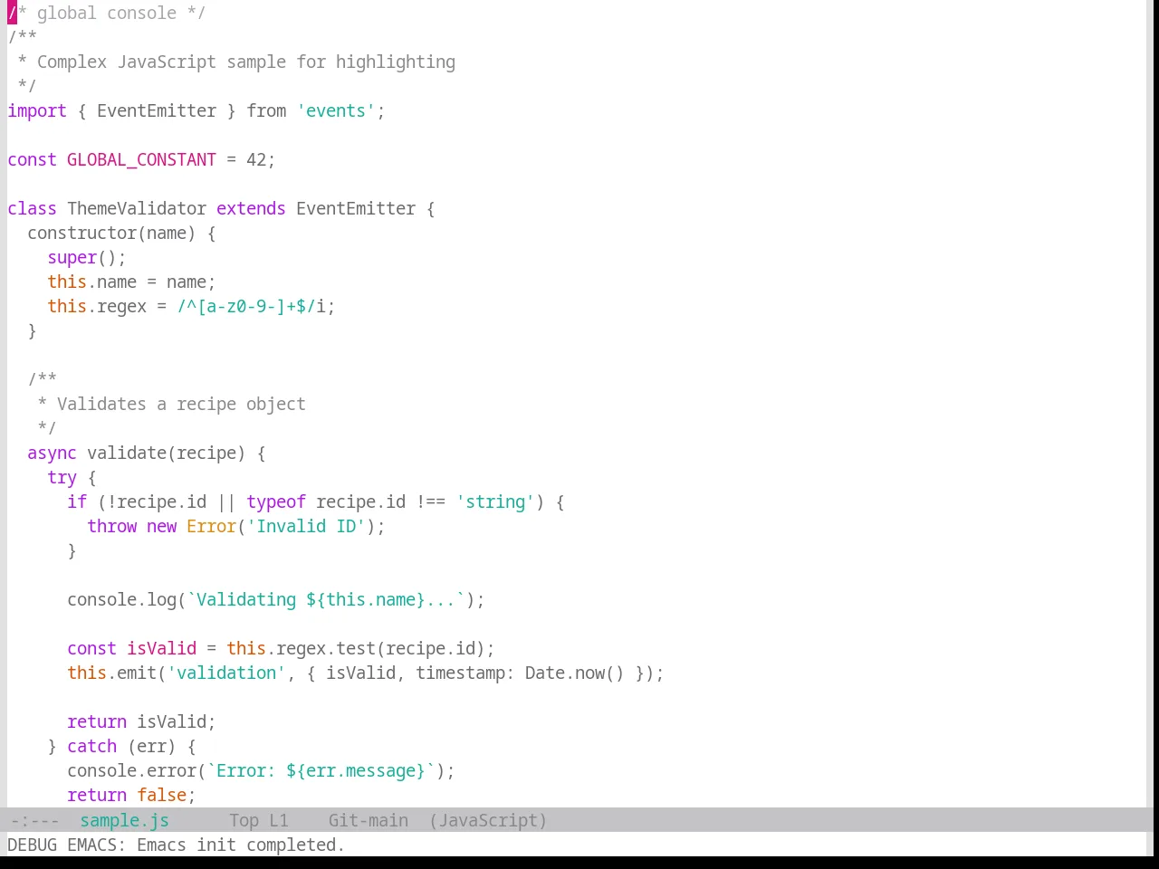 Base16 Unikitty Light Theme in javascript-mode