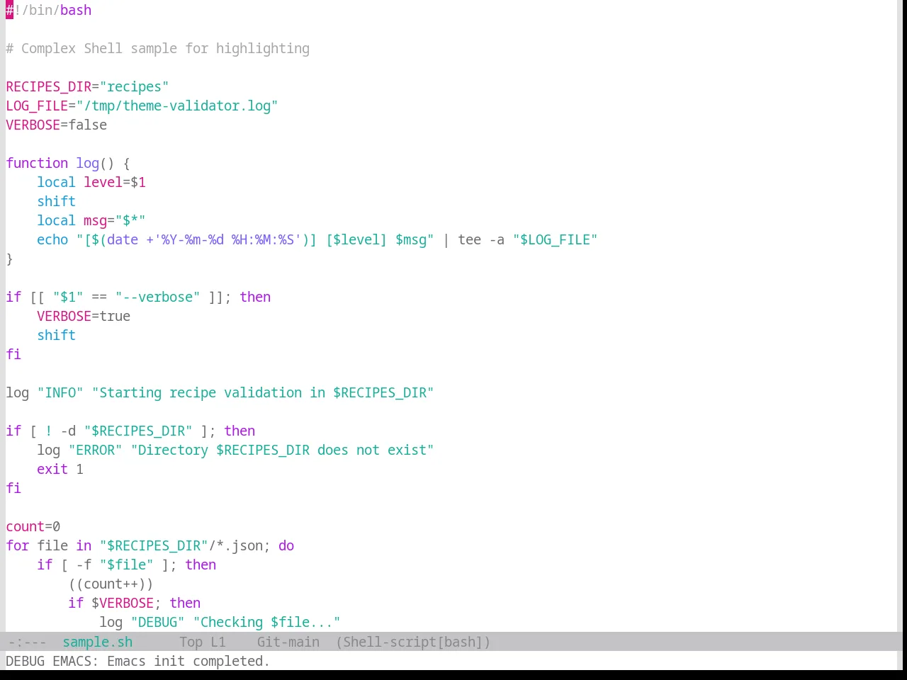 Base16 Unikitty Light Theme in sh-mode
