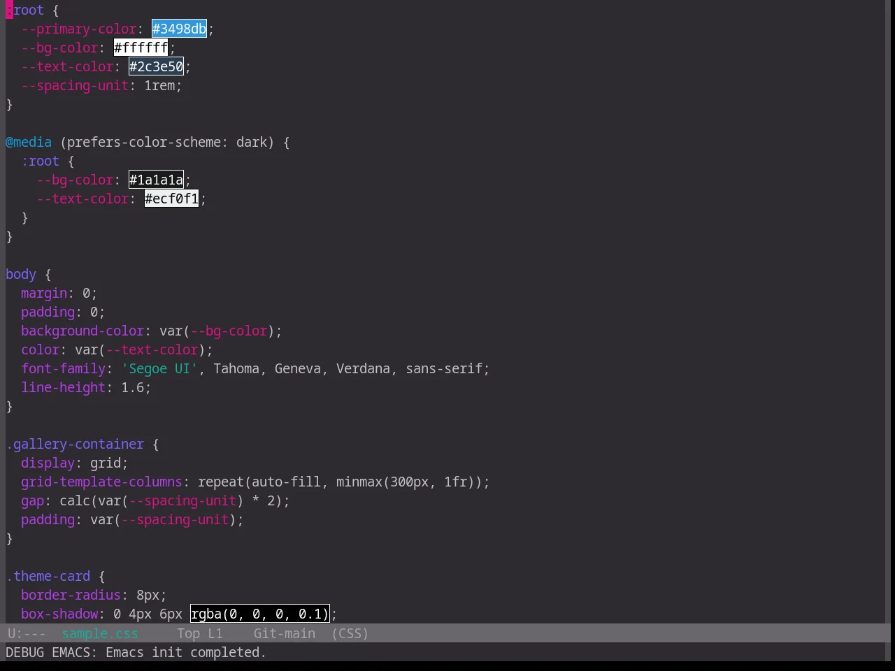 Base16 Unikitty Reversible Theme in css-mode