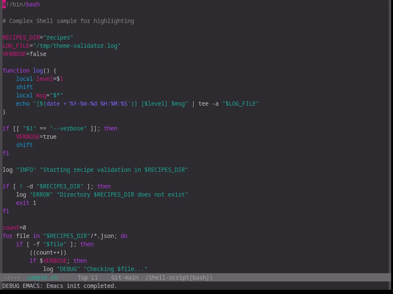 Base16 Unikitty Reversible Theme in sh-mode