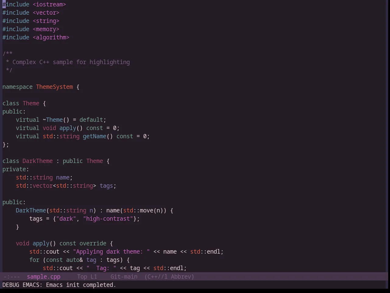 Base16 Uwunicorn Theme in c++-mode