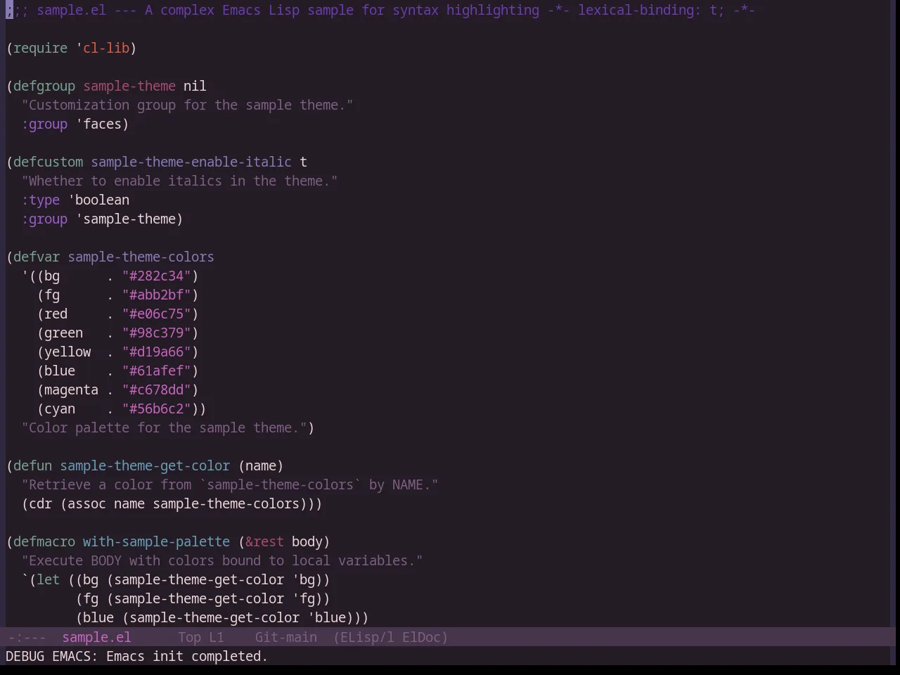 Base16 Uwunicorn Theme in emacs-lisp-mode