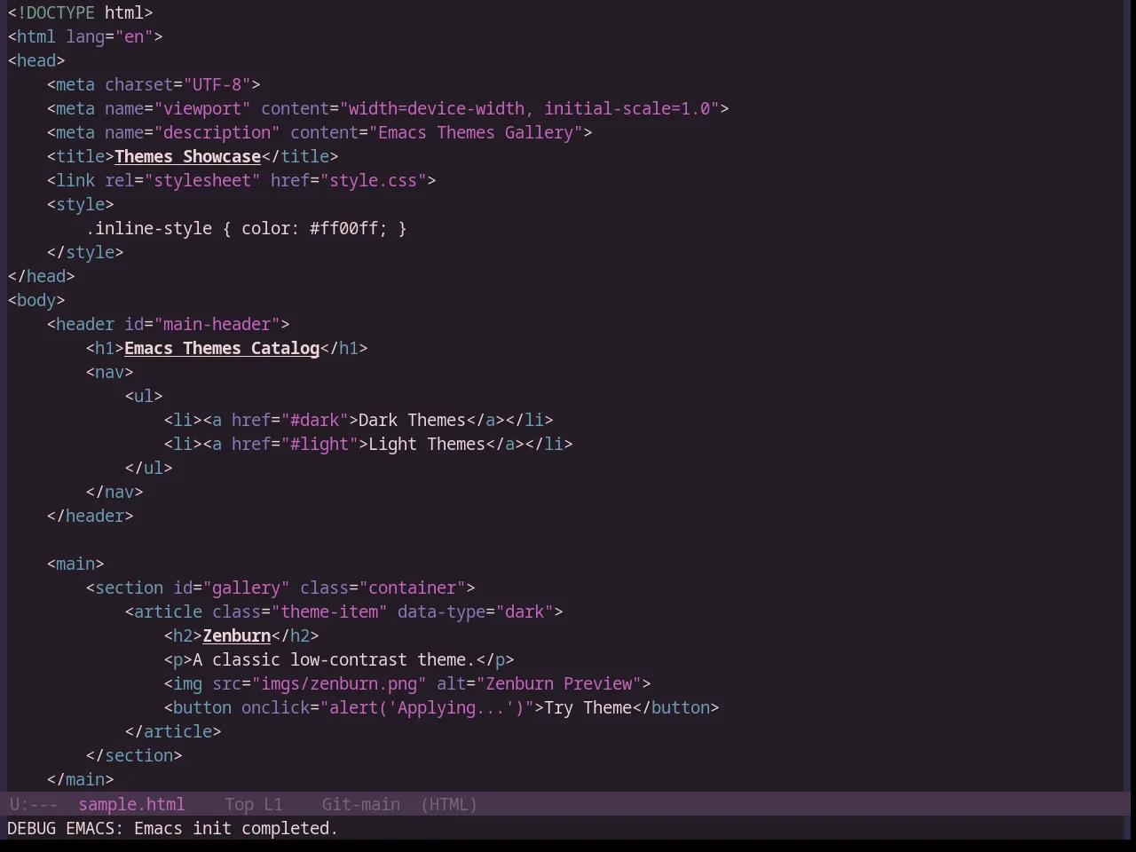 Base16 Uwunicorn Theme in html-mode