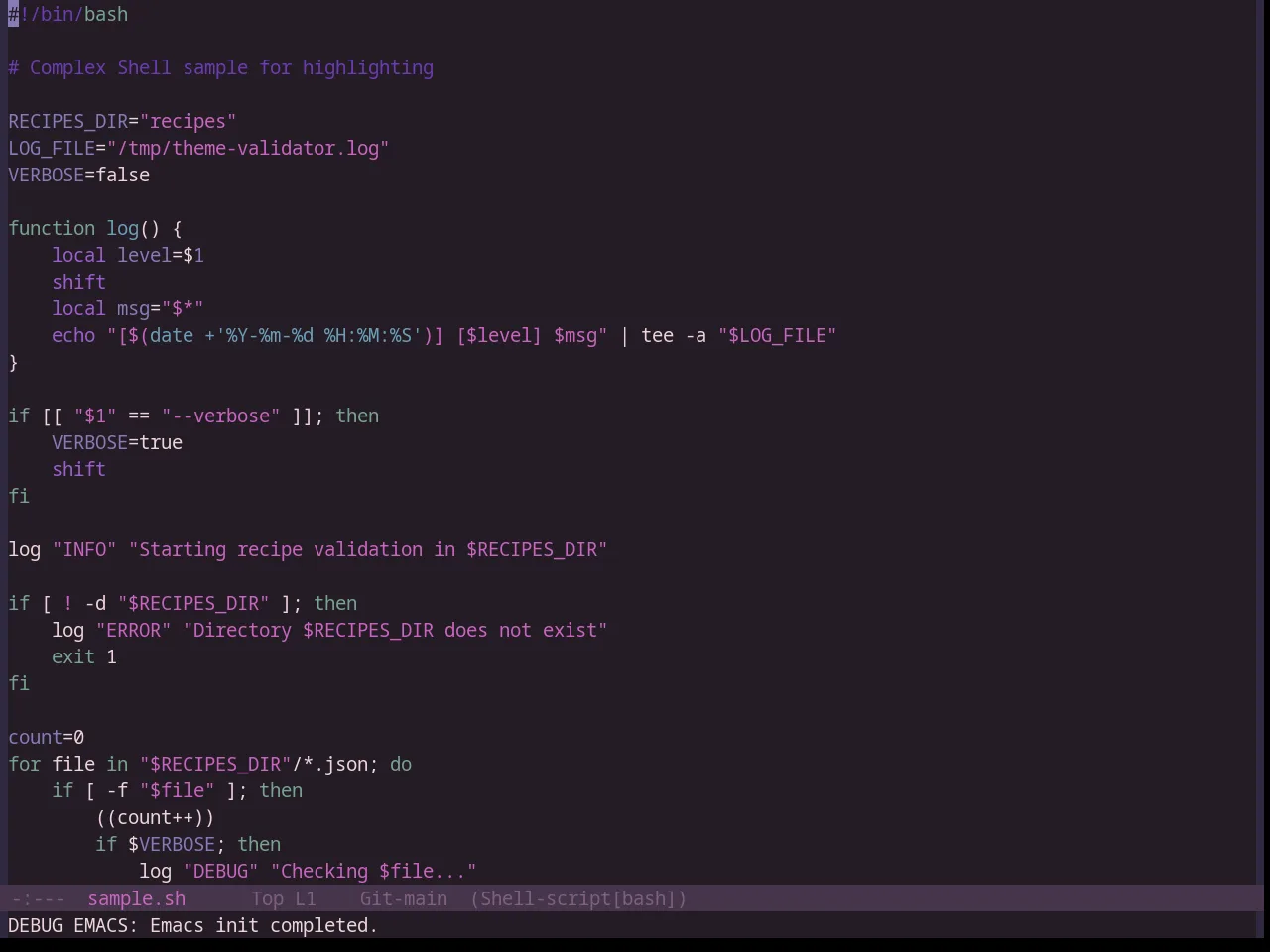 Base16 Uwunicorn Theme in sh-mode