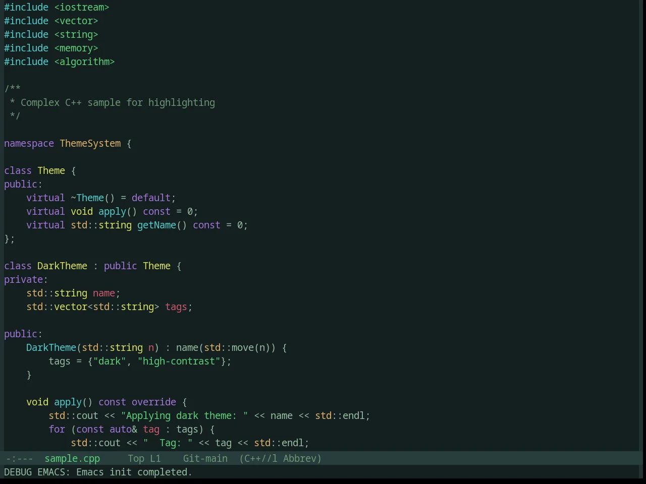 Base16 Valua Theme in c++-mode