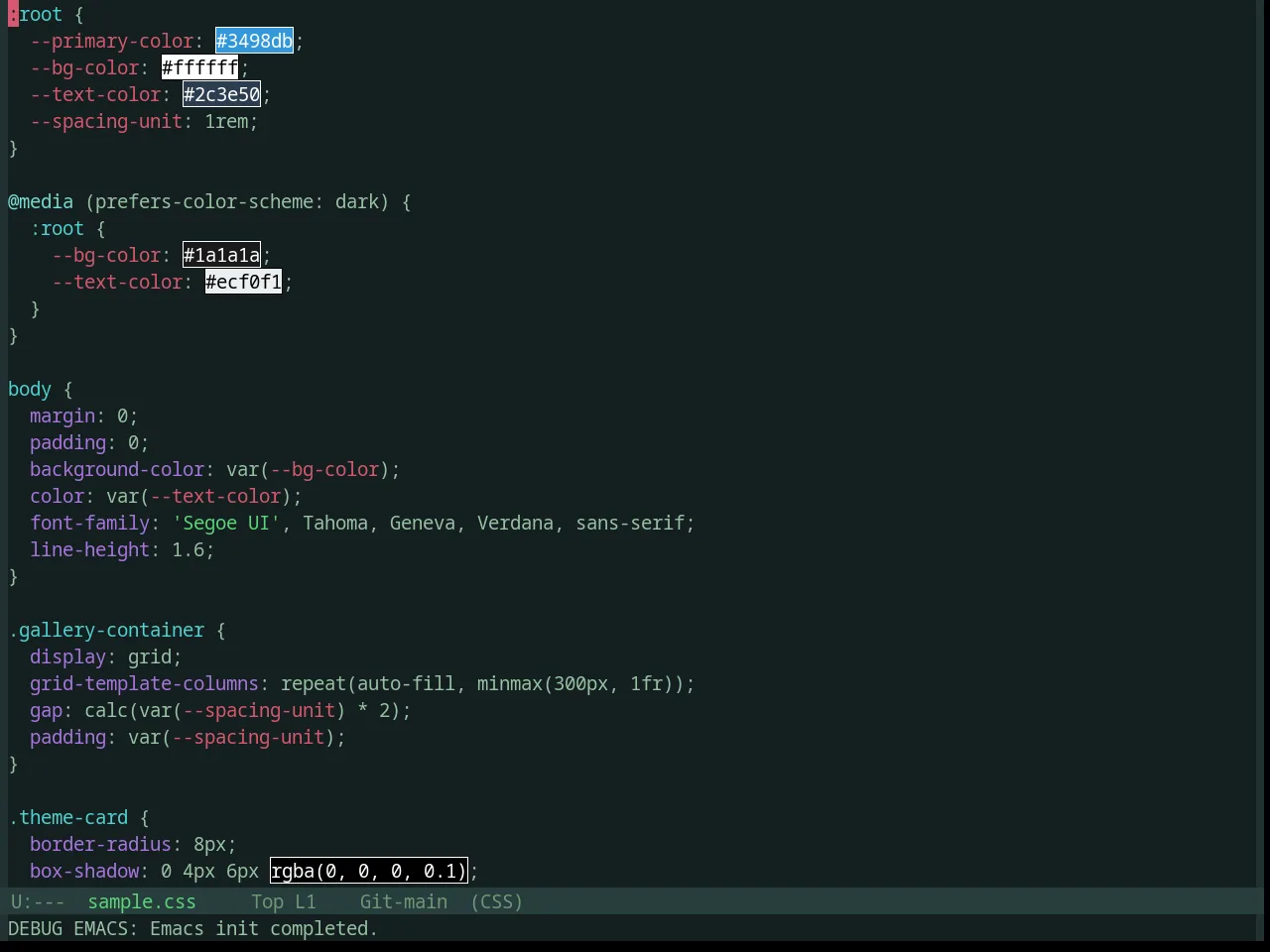 Base16 Valua Theme in css-mode