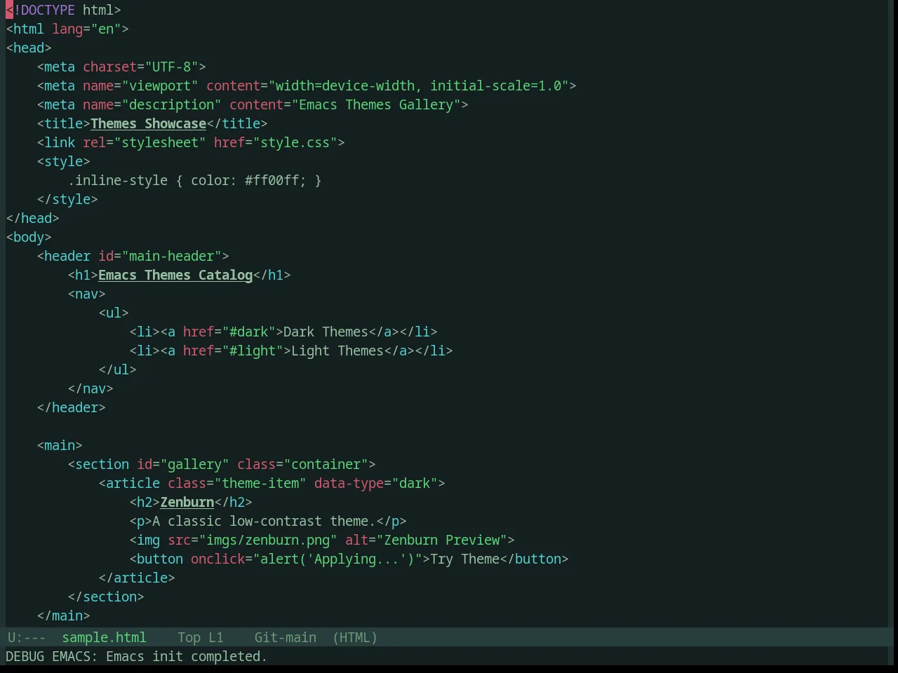Base16 Valua Theme in html-mode