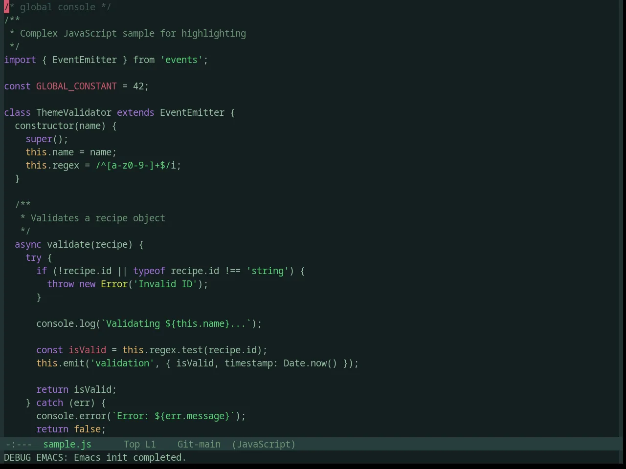 Base16 Valua Theme in javascript-mode