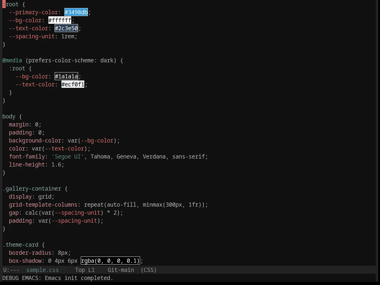 Base16 Vesper Theme in css-mode