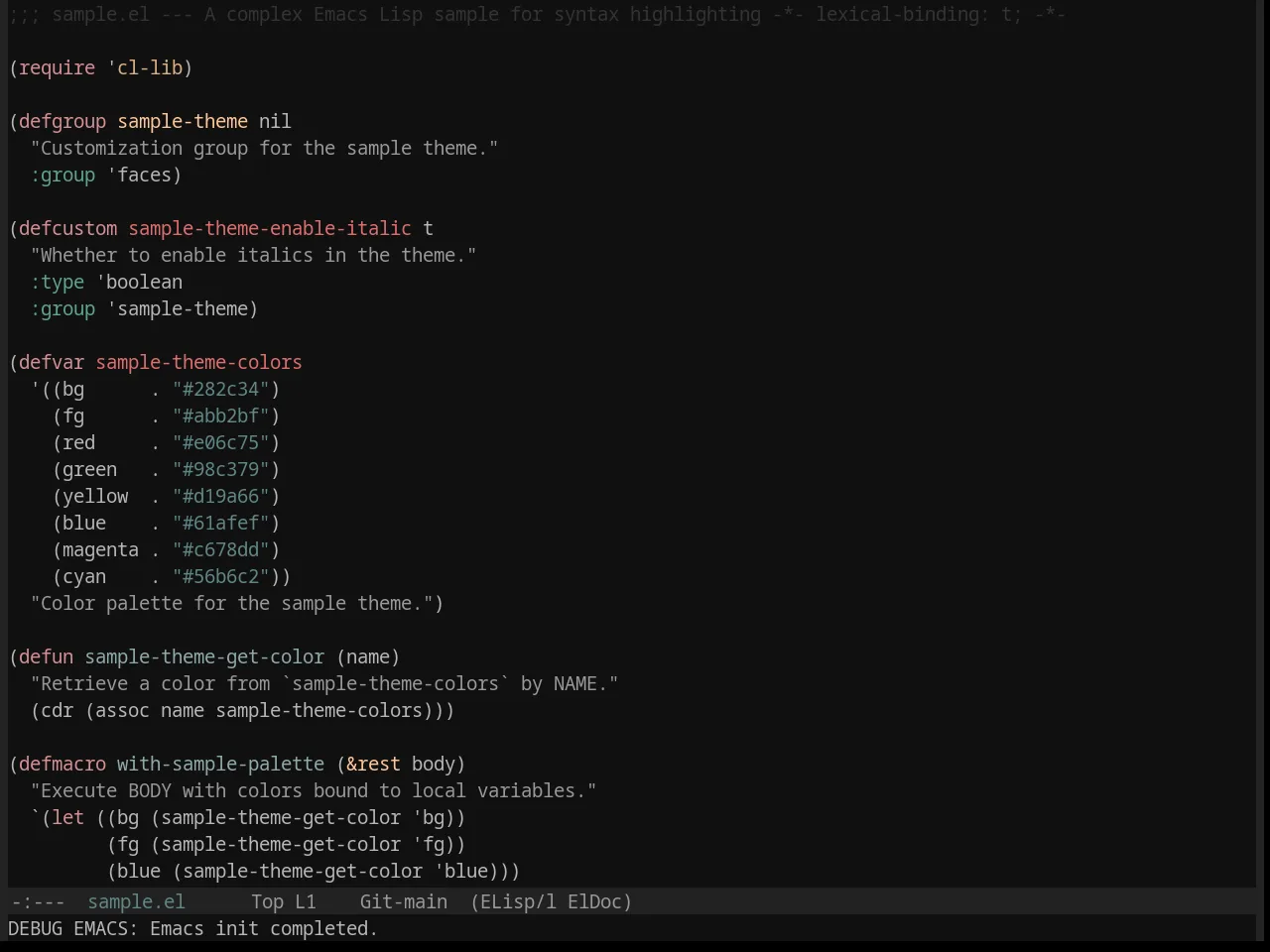 Base16 Vesper Theme in emacs-lisp-mode