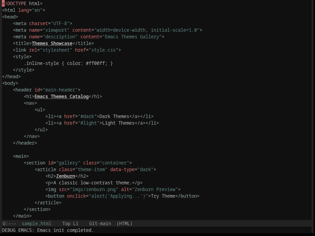 Base16 Vesper Theme in html-mode