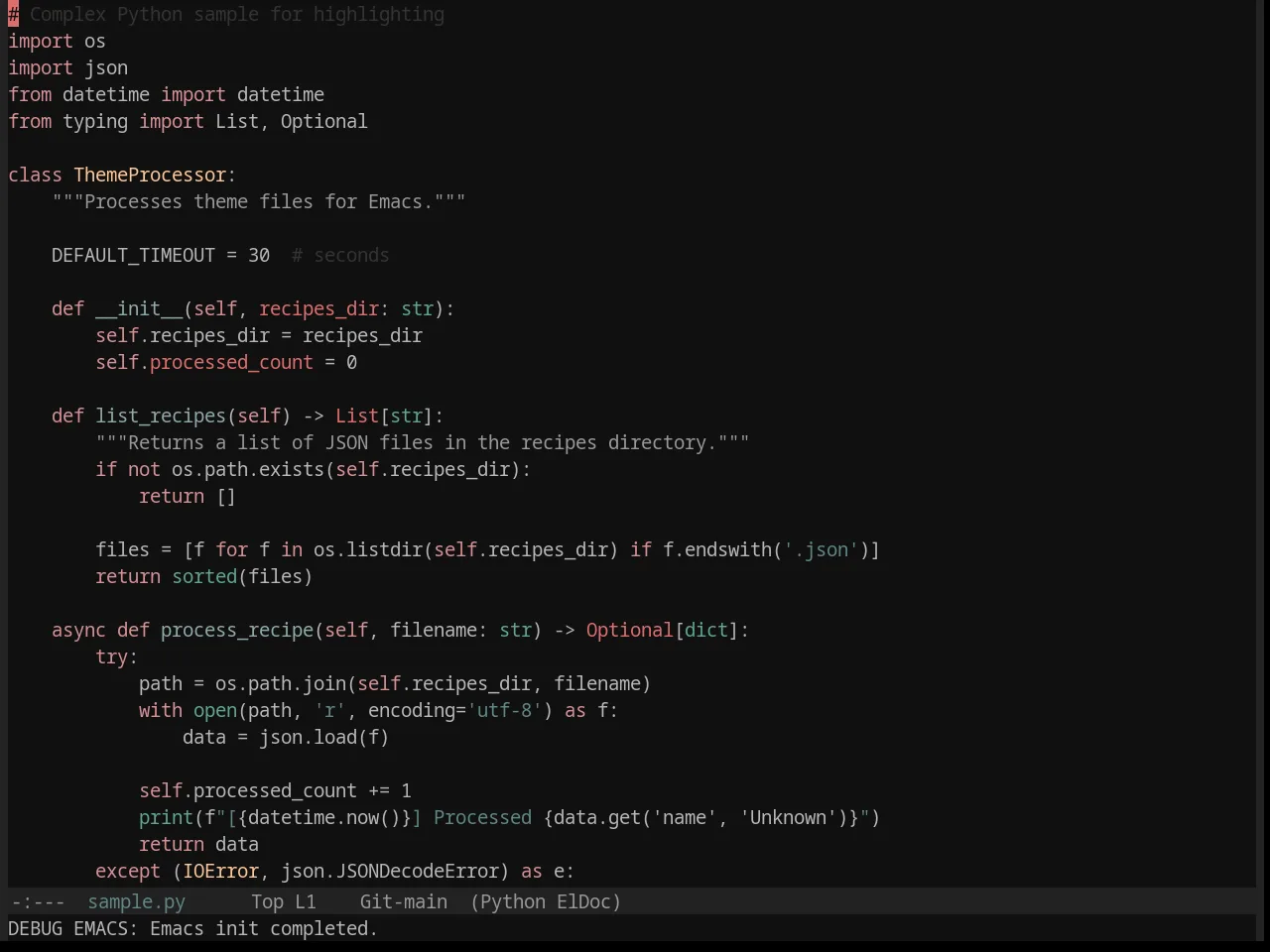 Base16 Vesper Theme in python-mode