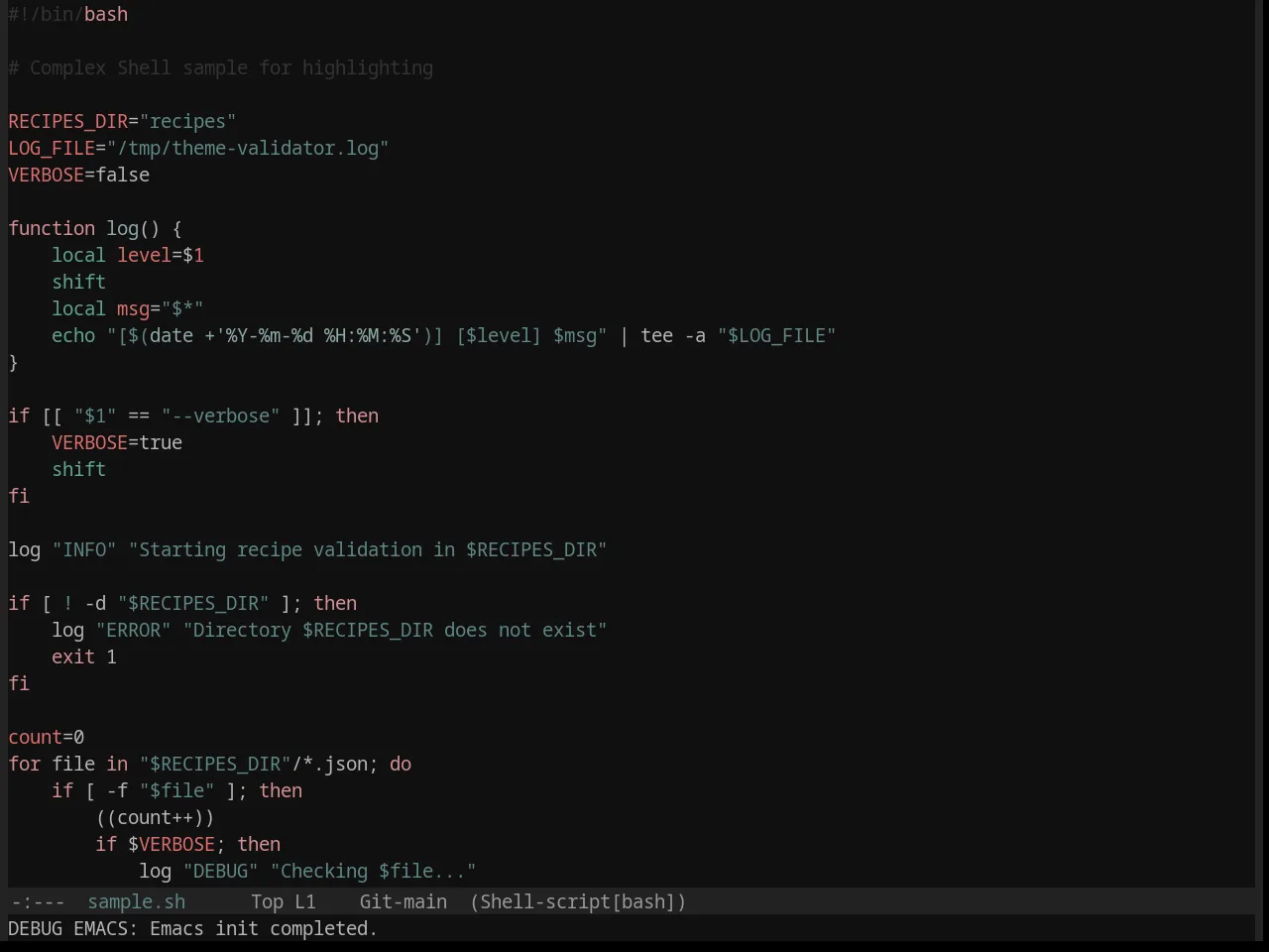 Base16 Vesper Theme in sh-mode
