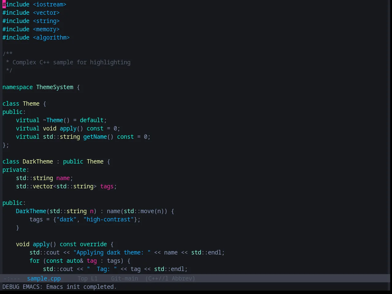 Base16 Vice Theme in c++-mode