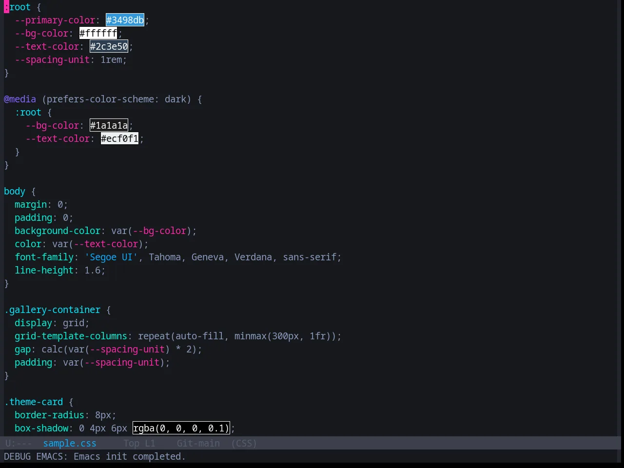 Base16 Vice Theme in css-mode