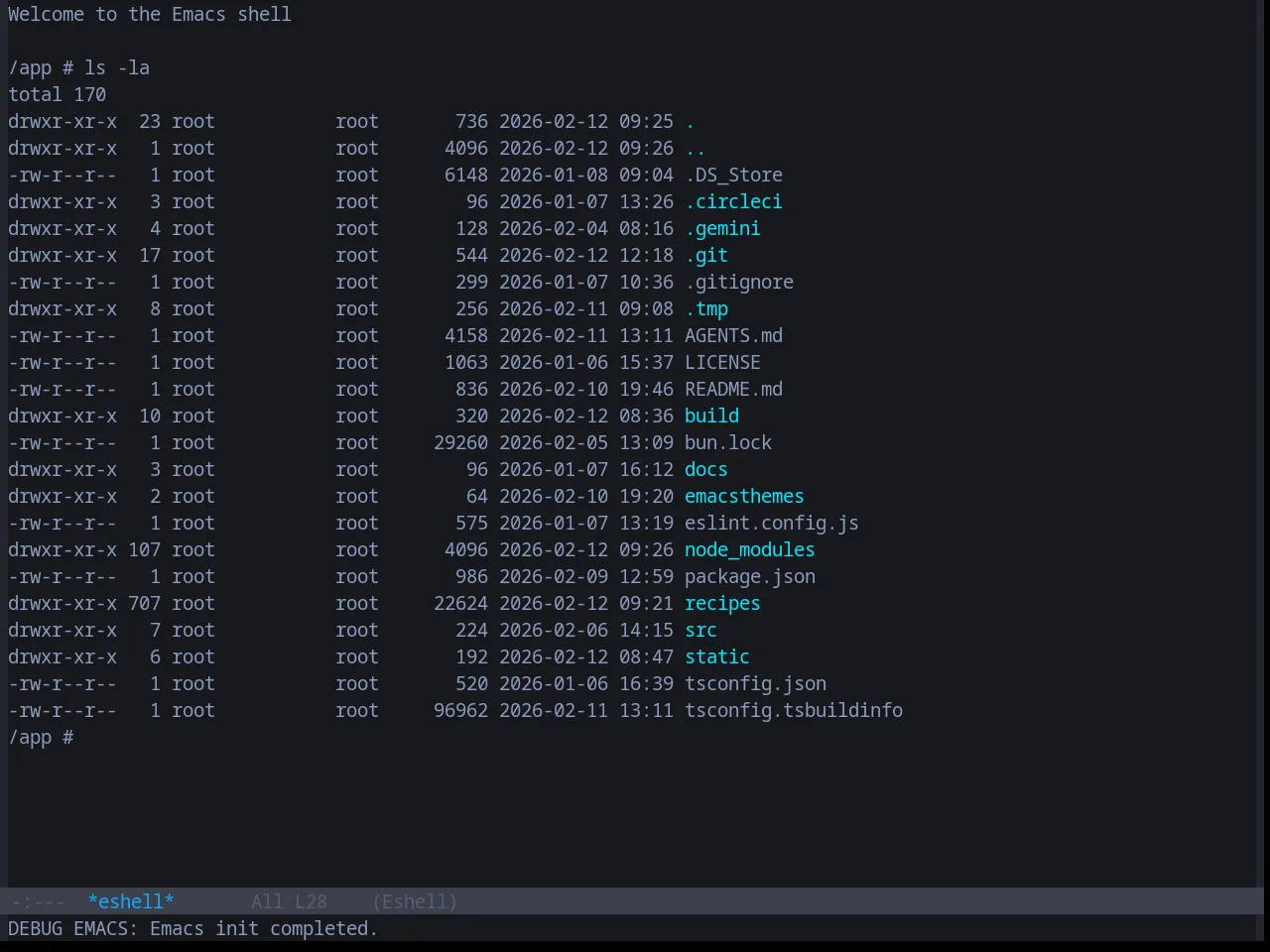 Base16 Vice Theme in eshell