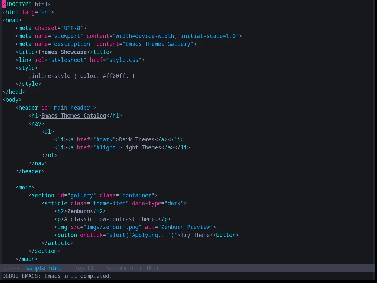 Base16 Vice Theme in html-mode