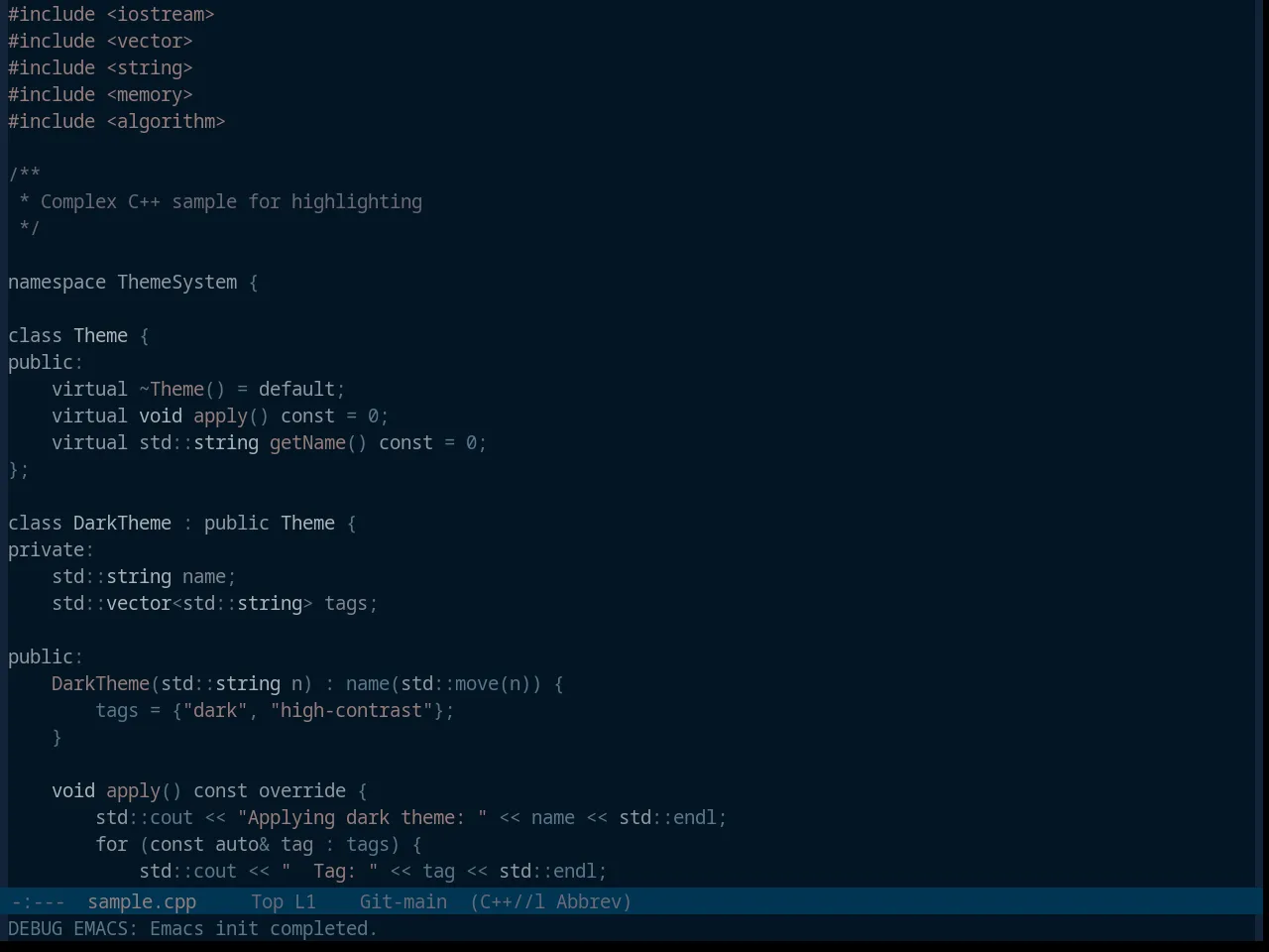 Base16 Vulcan Theme in c++-mode