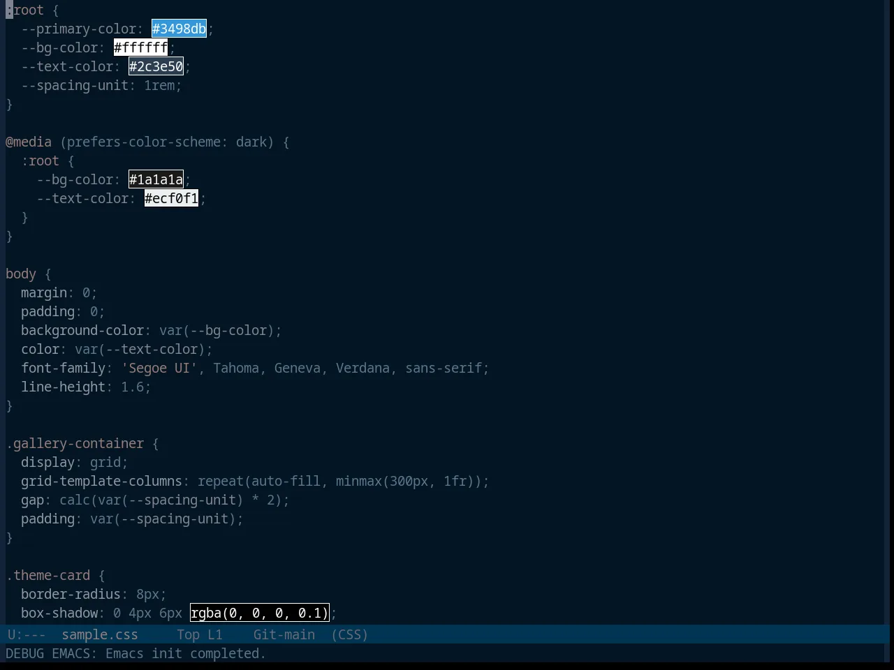 Base16 Vulcan Theme in css-mode