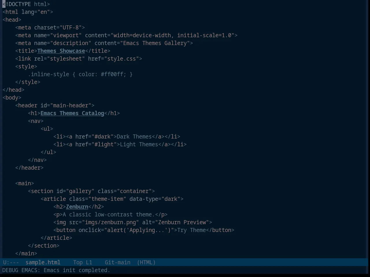Base16 Vulcan Theme in html-mode