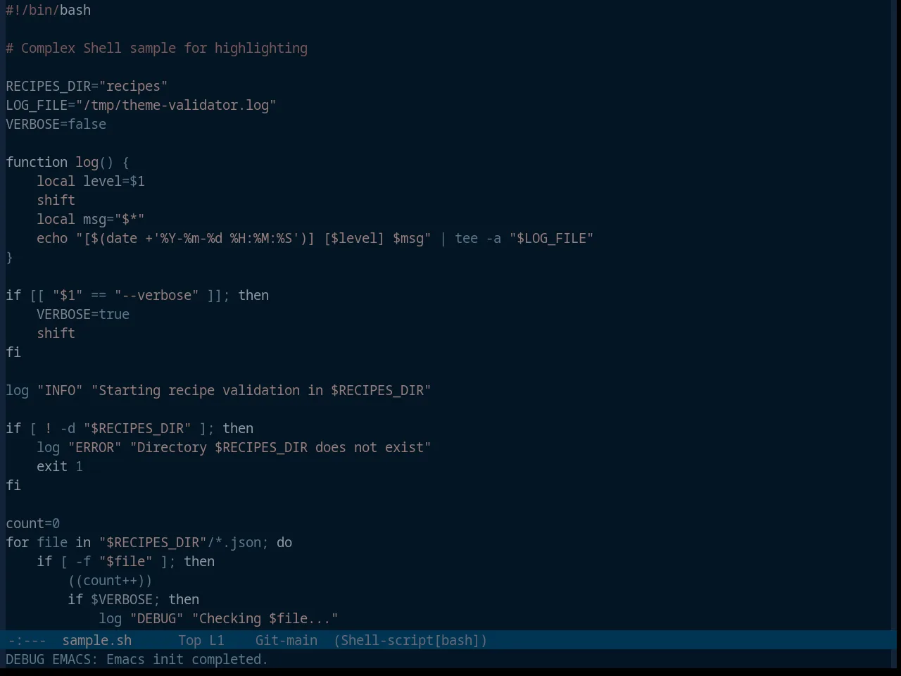 Base16 Vulcan Theme in sh-mode