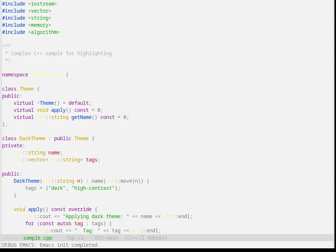 Base16 Windows 10 Light Theme in c++-mode