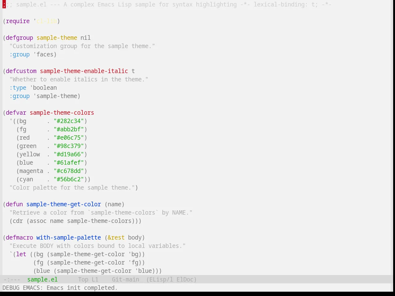 Base16 Windows 10 Light Theme in emacs-lisp-mode